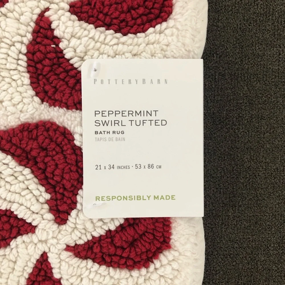 Pottery Barn Peppermint Swirl Bath Rug